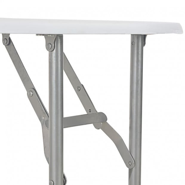 3 Piece Folding Dining Set With Storage Rack Mdf And Steel White Image 8