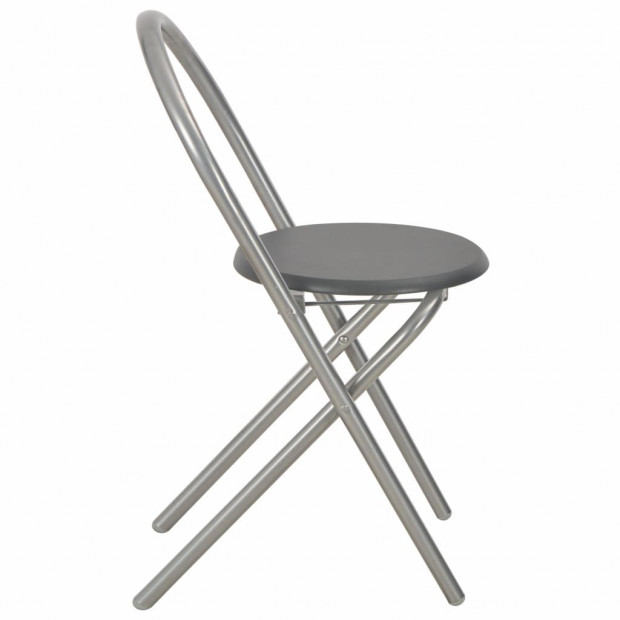 3 Piece Folding Dining Set With Storage Rack Mdf And Steel Black Image 10