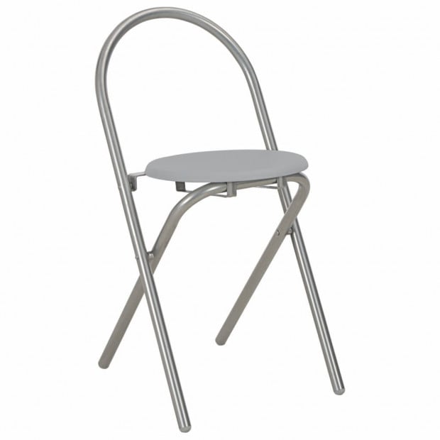 3 Piece Folding Dining Set With Storage Rack Mdf And Steel Grey Image 9