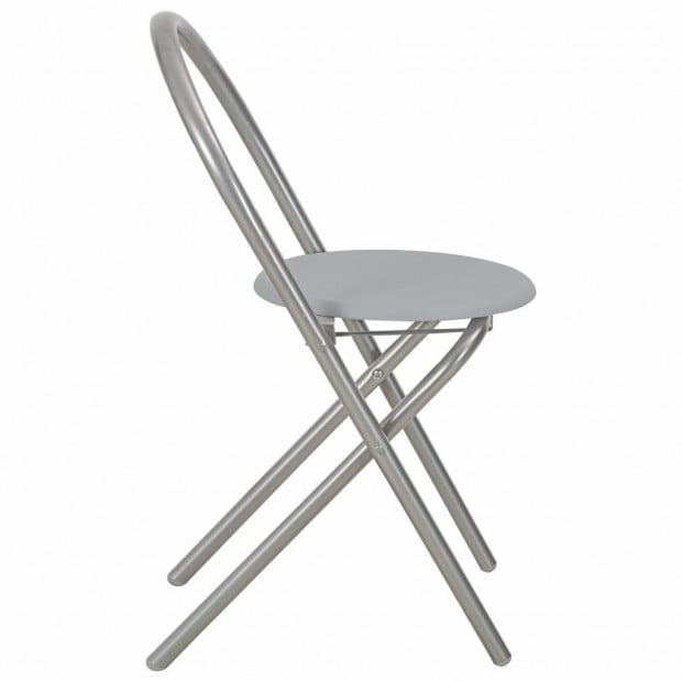 3 Piece Folding Dining Set With Storage Rack Mdf And Steel Grey Image 10