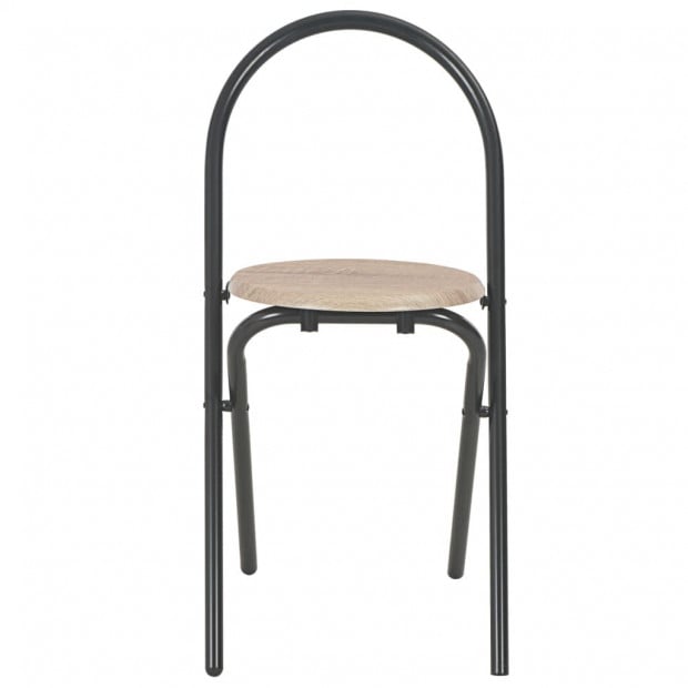 3 Piece Folding Dining Set With Storage Rack Mdf And Steel Image 11