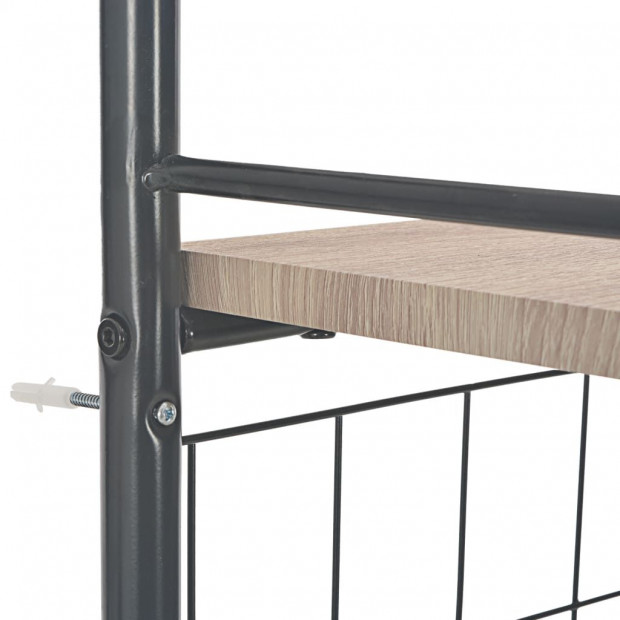3 Piece Folding Dining Set With Storage Rack Mdf And Steel Image 7