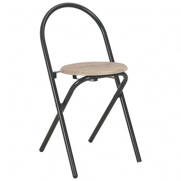 3 Piece Folding Dining Set With Storage Rack Mdf And Steel Image 9