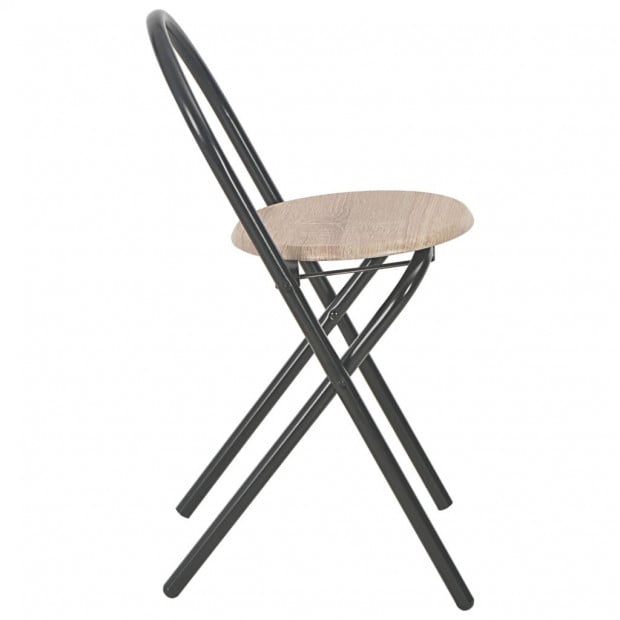 3 Piece Folding Dining Set With Storage Rack Mdf And Steel Image 10