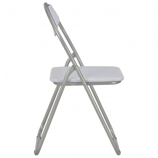 Folding Dining Chairs 6 Pcs White Faux Leather Image 4