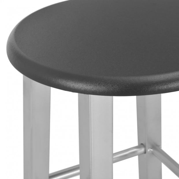 Bar Stools 2 Pcs Silver Mdf Image 4
