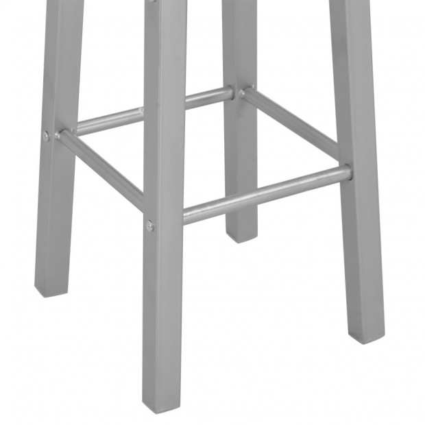 Bar Stools 2 Pcs Silver Mdf Image 5