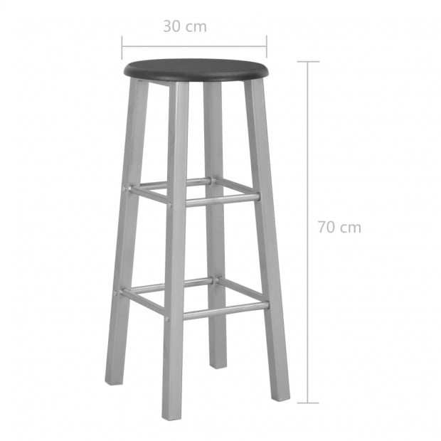Bar Stools 2 Pcs Silver Mdf Image 6