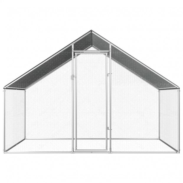 Outdoor Chicken Cage 2.75x2x1.92 M Galvanised Steel Image 2