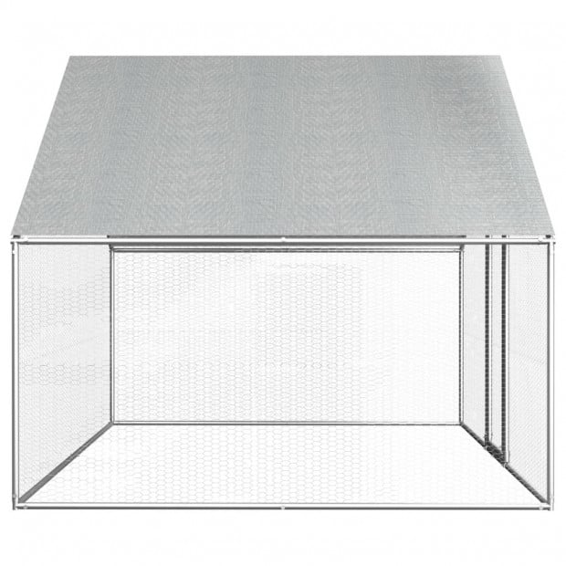 Outdoor Chicken Cage 2.75x2x1.92 M Galvanised Steel Image 3