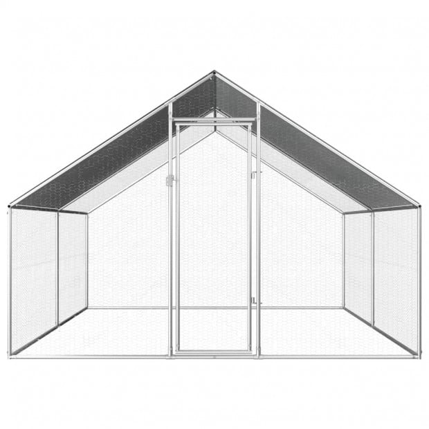 Outdoor Chicken Cage 2.75x4x1.92 M Galvanised Steel Image 2