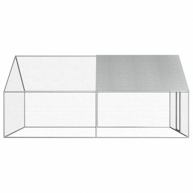 Outdoor Chicken Cage 2.75x4x1.92 M Galvanised Steel Image 3