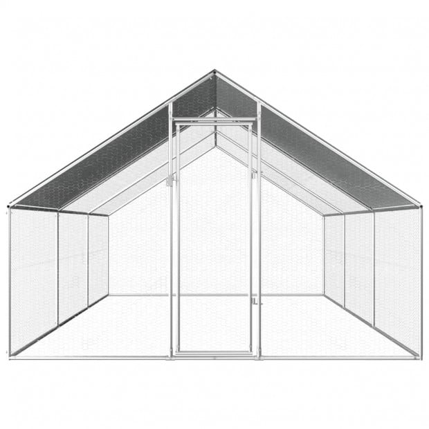 Outdoor Chicken Cage 2.75x6x1.92 M Galvanised Steel Image 2