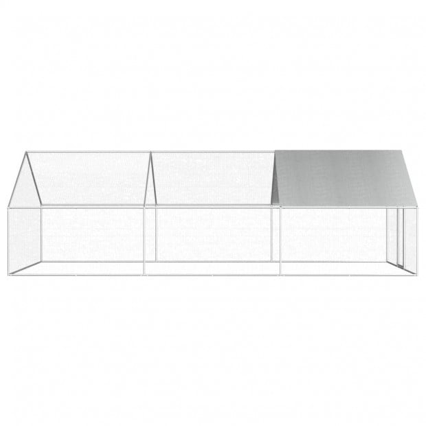 Outdoor Chicken Cage 2.75x6x1.92 M Galvanised Steel Image 3