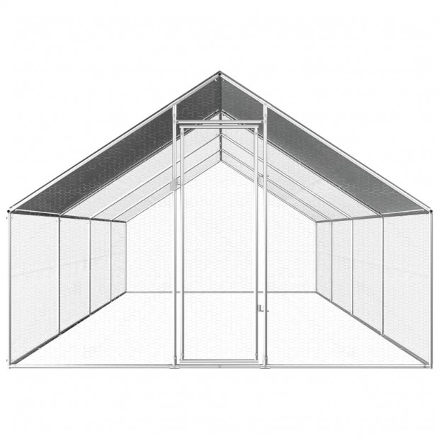 Outdoor Chicken Cage 2.75x8x1.92m Galvanised Steel Image 2