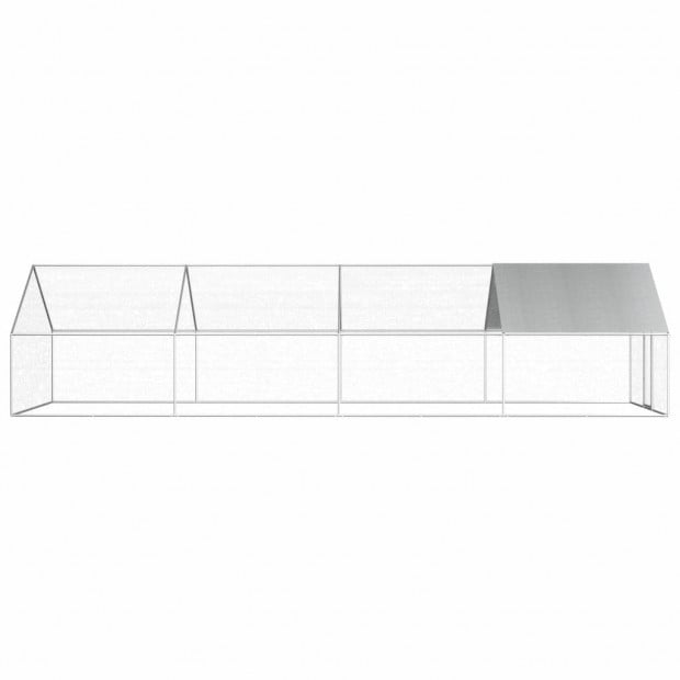 Outdoor Chicken Cage 2.75x8x1.92m Galvanised Steel Image 3