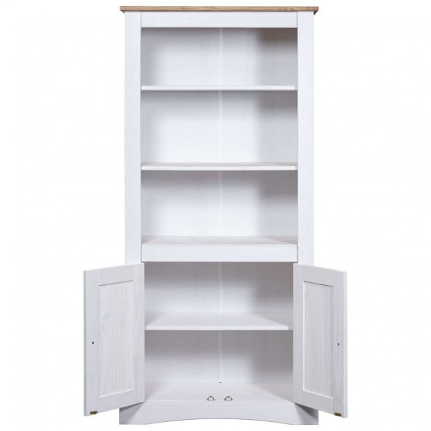 Cupboard Mexican Pine Corona Range White 80x40x170 Cm Image 3
