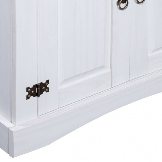 Cupboard Mexican Pine Corona Range White 80x40x170 Cm Image 4