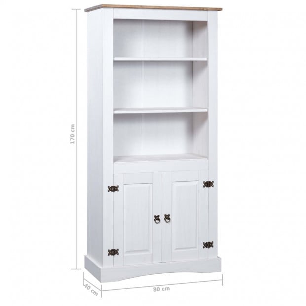 Cupboard Mexican Pine Corona Range White 80x40x170 Cm Image 5