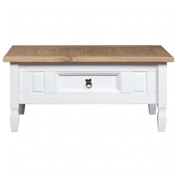 Coffee Table Mexican Pine Corona Range White 100x60x45 Cm Image 2