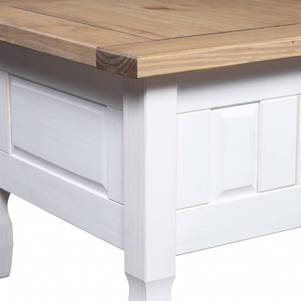 Coffee Table Mexican Pine Corona Range White 100x60x45 Cm Image 5