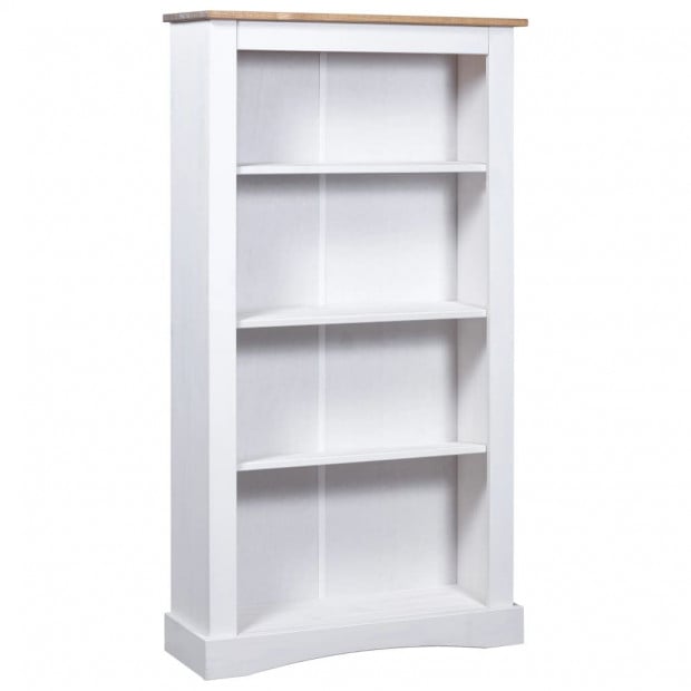 4-tier Bookcase Mexican Pine Corona Range White 81x29x150 Cm