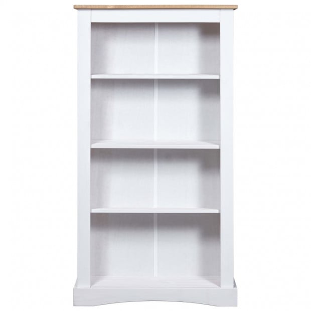 4-tier Bookcase Mexican Pine Corona Range White 81x29x150 Cm Image 2