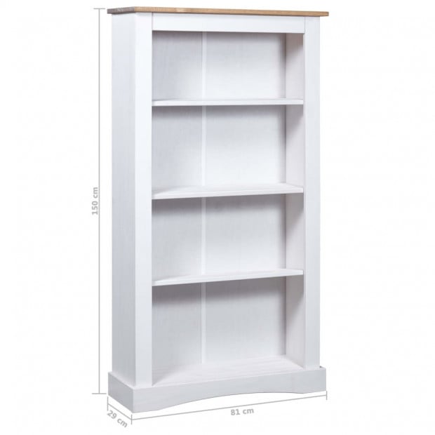 4-tier Bookcase Mexican Pine Corona Range White 81x29x150 Cm Image 4