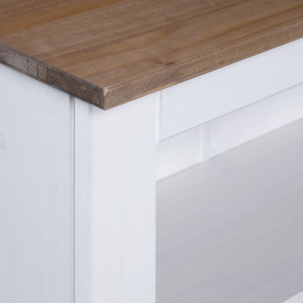 3-tier Bookcase Mexican Pine Corona Range White 81x29x100 Cm Image 2