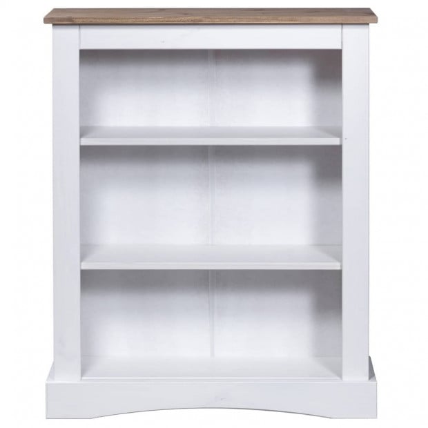 3-tier Bookcase Mexican Pine Corona Range White 81x29x100 Cm Image 3