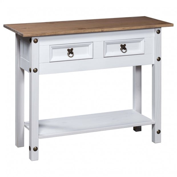Console Table Mexican Pine Corona Range White 90x34.5x73 Cm