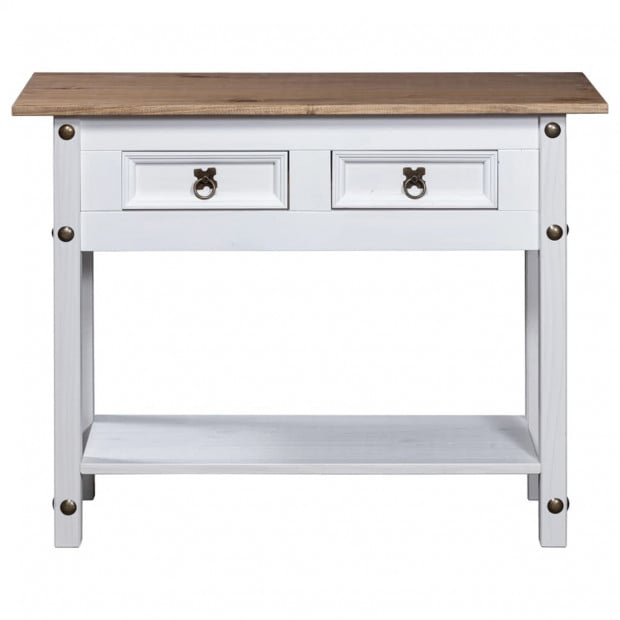 Console Table Mexican Pine Corona Range White 90x34.5x73 Cm Image 2