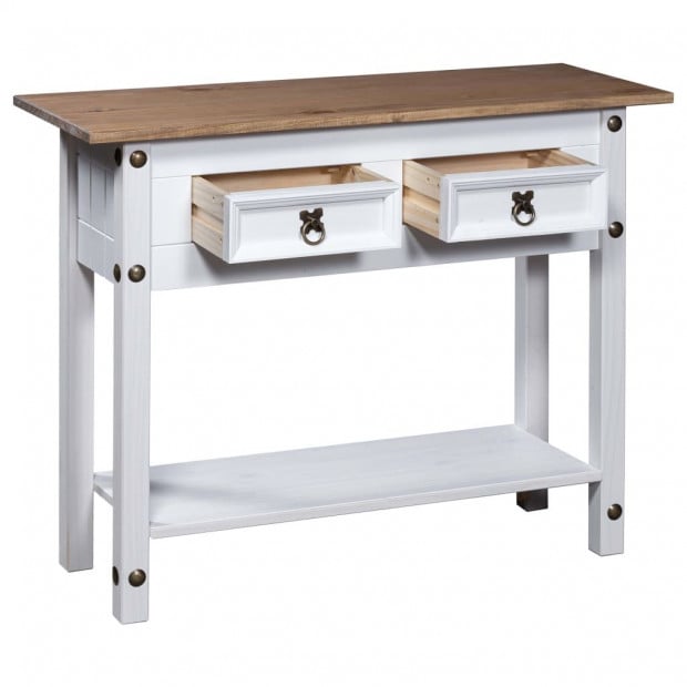 Console Table Mexican Pine Corona Range White 90x34.5x73 Cm Image 4