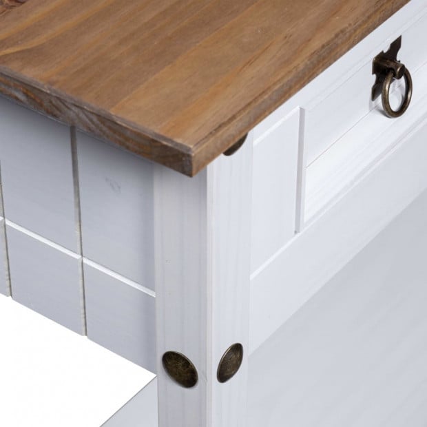Console Table Mexican Pine Corona Range White 90x34.5x73 Cm Image 5