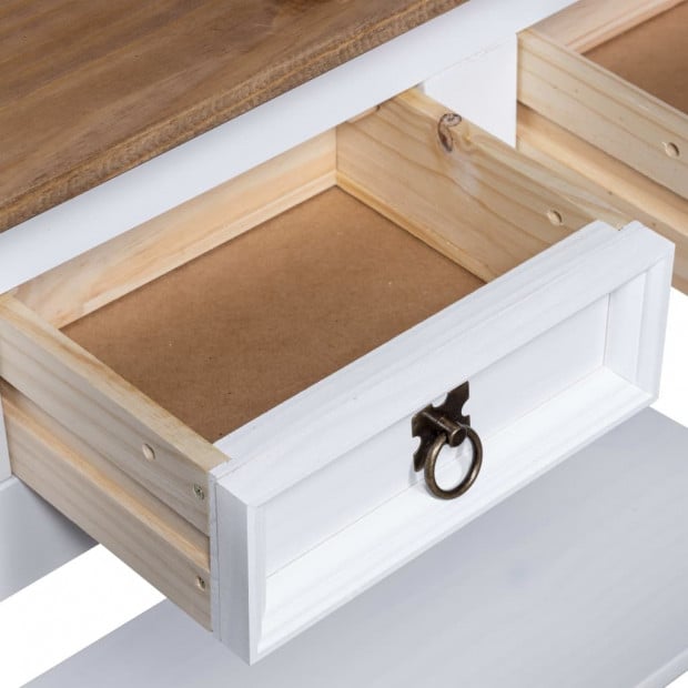 Console Table Mexican Pine Corona Range White 90x34.5x73 Cm Image 6