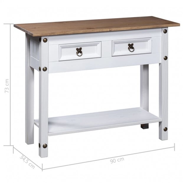Console Table Mexican Pine Corona Range White 90x34.5x73 Cm Image 7