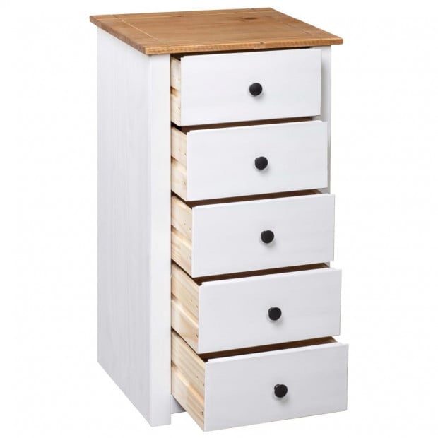 Sideboard White 46x40x89 Cm Pine Panama Range Image 5