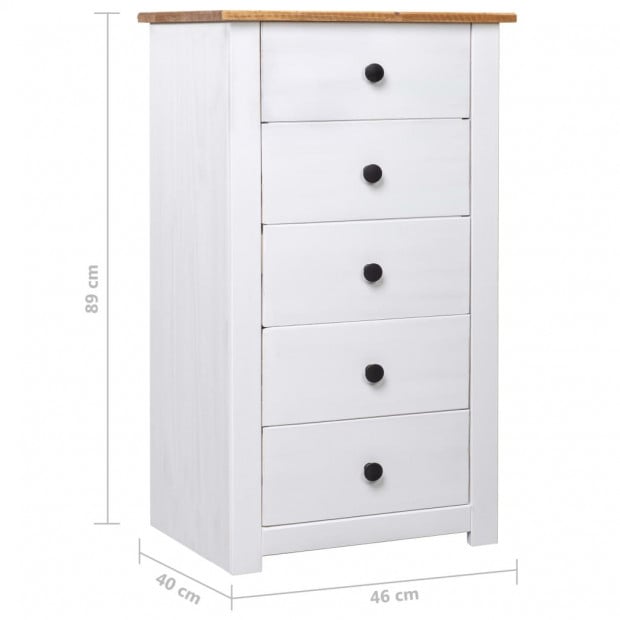 Sideboard White 46x40x89 Cm Pine Panama Range Image 9