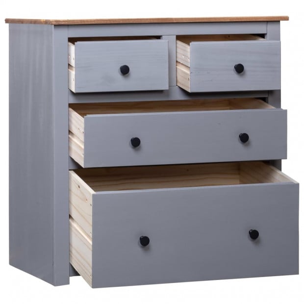 Sideboard Grey 80x40x83 Cm Pinewood Panama Range Image 3