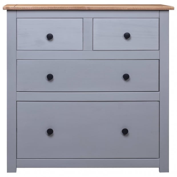 Sideboard Grey 80x40x83 Cm Pinewood Panama Range Image 4