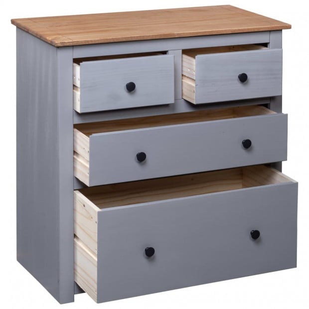 Sideboard Grey 80x40x83 Cm Pinewood Panama Range Image 6