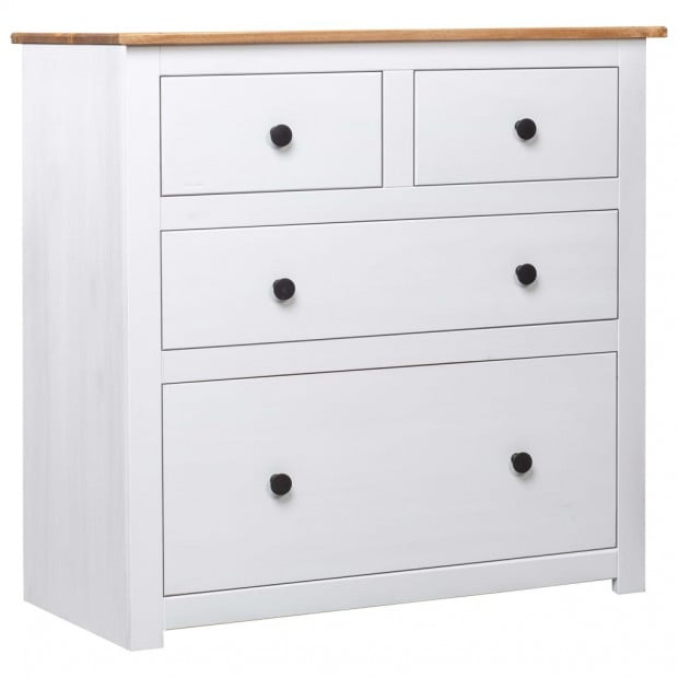 Sideboard White 80x40x83 Cm Pinewood Panama Range