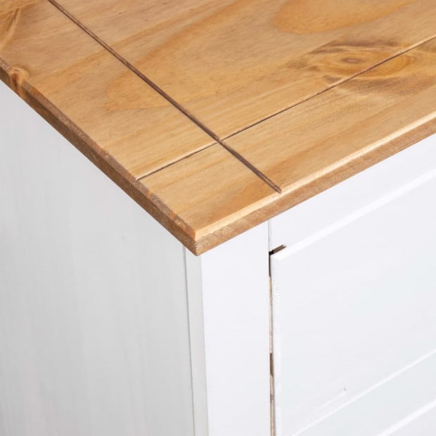 Sideboard White 80x40x83 Cm Pinewood Panama Range Image 2