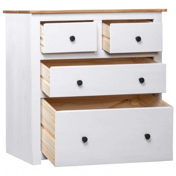 Sideboard White 80x40x83 Cm Pinewood Panama Range Image 3