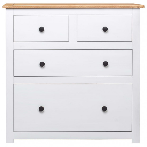 Sideboard White 80x40x83 Cm Pinewood Panama Range Image 4