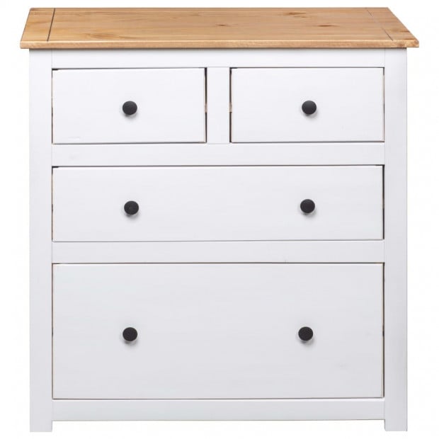 Sideboard White 80x40x83 Cm Pinewood Panama Range Image 7
