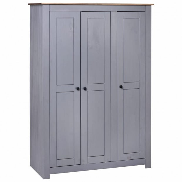 3-door Wardrobe Grey 118x50x171.5 Cm Pine Panama Range