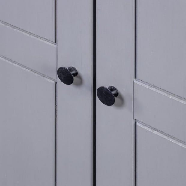 3-door Wardrobe Grey 118x50x171.5 Cm Pine Panama Range Image 3