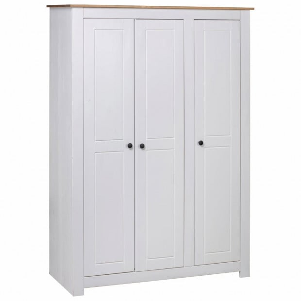 3-door Wardrobe White 118x50x171.5 Cm Pine Panama Range