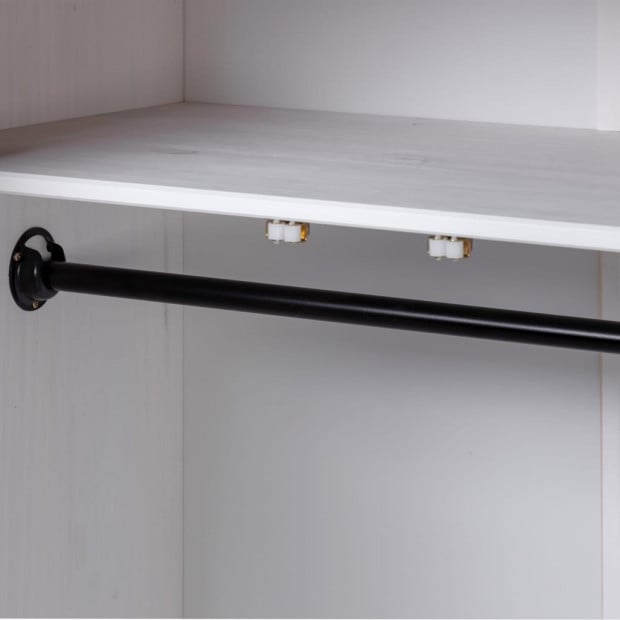 3-door Wardrobe White 118x50x171.5 Cm Pine Panama Range Image 2